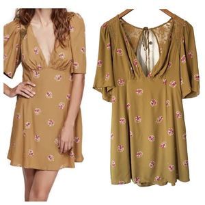 Free People | Mocking Bird Lace Mini Dress Boho Floral